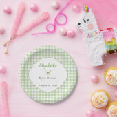 Vlinder en groene geruite baby shower bord (Feest)