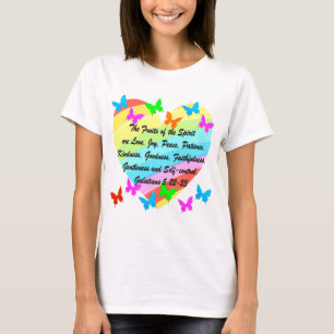 VLINDER EN HART VRUCHT VAN DE GEEST ONTWERP T-SHIRT