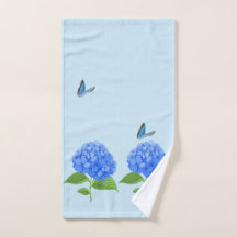 Vlinder en hortensia handdoek