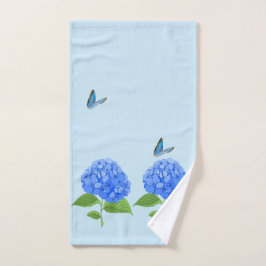 Vlinder en hortensia handdoek