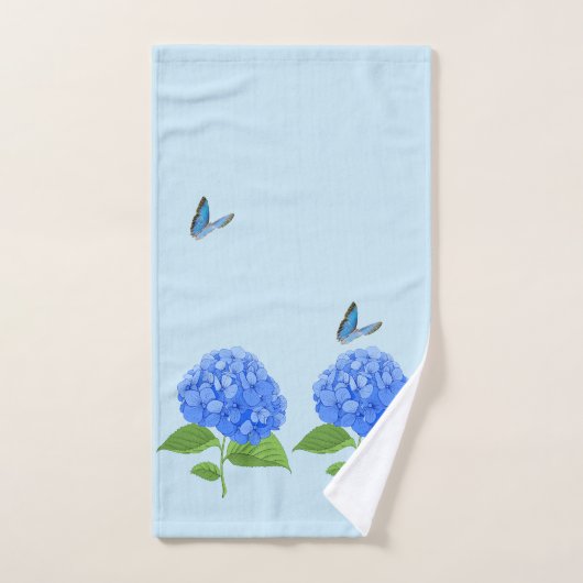 Vlinder en hortensia handdoek (Handdoek)