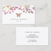 Vlinder en kersenbloesem ontwerp visitekaartje (Voorkant / Achterkant)