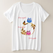 vlinder en kippen grote maat t-shirt (Design voorkant)