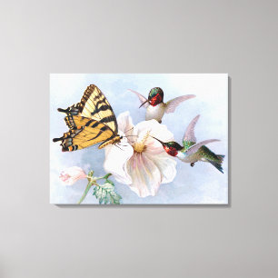 Vlinder en Kolibries Canvas Afdruk