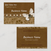 Vlinder en kralen visitekaartje (Voorkant / Achterkant)