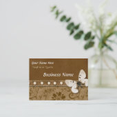 Vlinder en kralen visitekaartje (Staand voorkant)