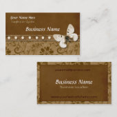 Vlinder en kralen visitekaartje (Voorkant / Achterkant)