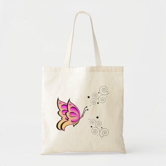 Vlinder en Krullen Tote Bag (Voorkant)
