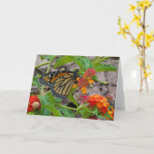 Vlinder en Lantana Kaart (Gele Bloem)