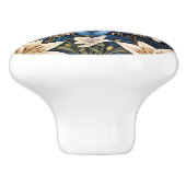 Vlinder en lelies botanisch keramische knop (Zijkant)