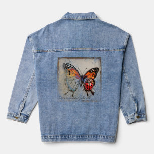 Vlinder en lieveheersbeestje denim jacket