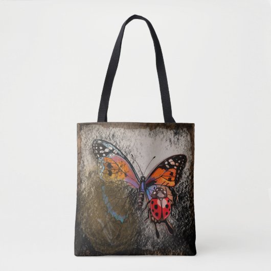 Vlinder en lieveheersbeestje tote bag (Voorkant)