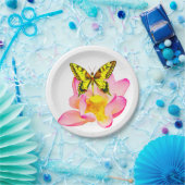 Vlinder en Lotus Papieren Bordje (Feest)