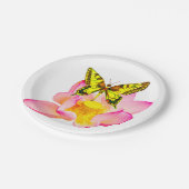 Vlinder en Lotus Papieren Bordje (Gekanteld)