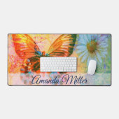 vlinder en madeliefje op maat bureaumat (Keyboard & Muis)