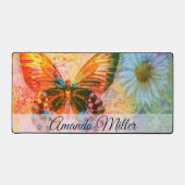 vlinder en madeliefje op maat bureaumat (Voorkant)