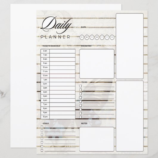 Vlinder en madeliefjes dagelijkse planner (Voorkant / Achterkant)