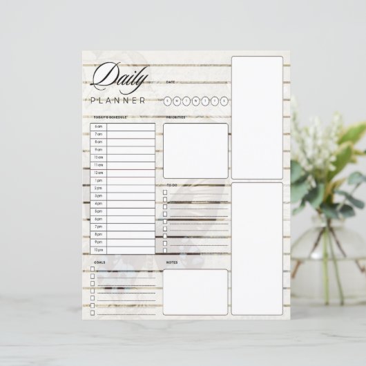 Vlinder en madeliefjes dagelijkse planner (Staand voorkant)