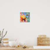 vlinder en madeliefjes poster (Keuken)