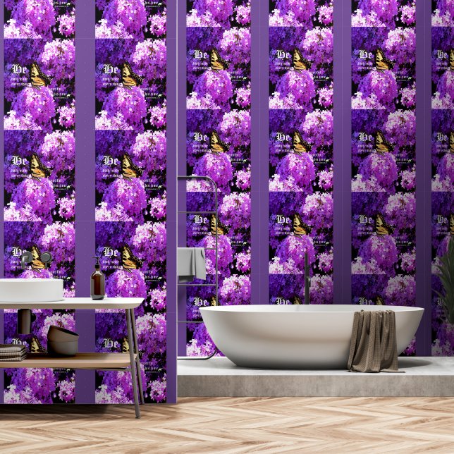 Vlinder en Phlox, Prediker 3:11 Behang (Badkamer)