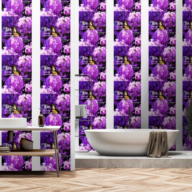 Vlinder en Phlox, Prediker 3:11 Behang (Badkamer)