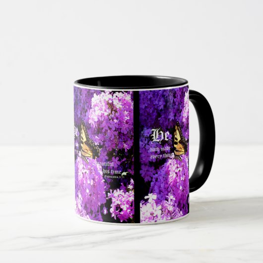 Vlinder en Phlox, Prediker 3:11 Mok (Voorkant rechts)