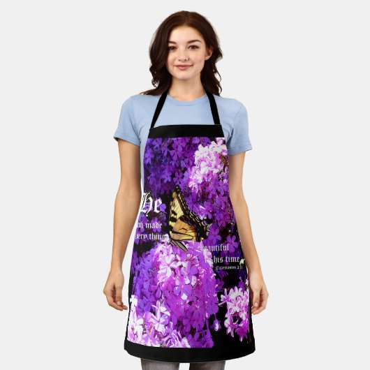 Vlinder en Phlox, Prediker 3:11 Schort (Gedragen)