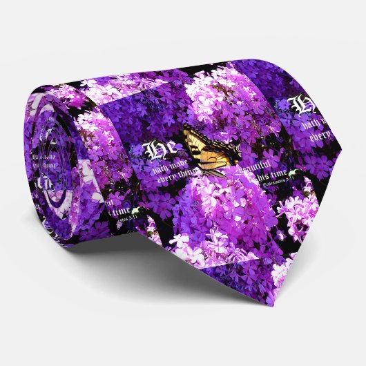 Vlinder en Phlox, Prediker 3:11 Stropdas (Opgerold)