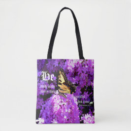 Vlinder en Phlox, Prediker 3:11 Tote Bag