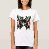 Vlinder en Pioenrozen T-shirt (Voorkant)