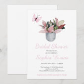 Vlinder en Plant Wit Vrijgezellenfeest Kaart (Voorkant / Achterkant)