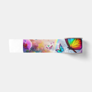 Vlinder en Regenboog Inpakpapier Satijnen Lint