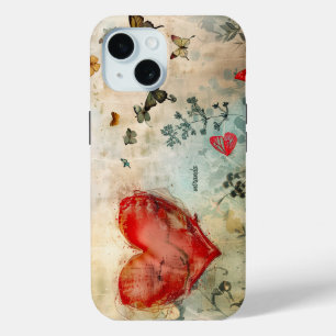 Vlinder en Rode Hart iPhone 15 Case