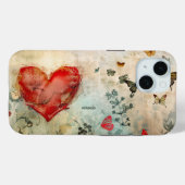 Vlinder en Rode Hart Case-Mate iPhone Case (Achterkant (horizontaal))