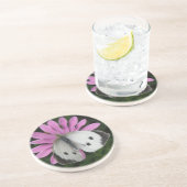 Vlinder en Roze Bloem Onderzetters (Zijkant)