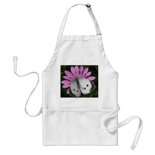 Vlinder en roze bloem schort (Voorkant)