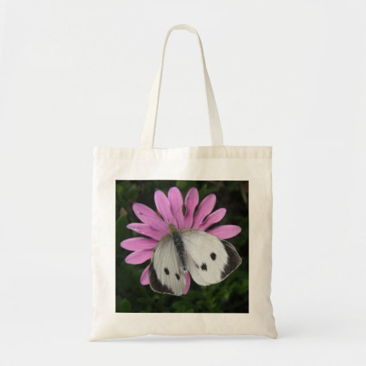 Vlinder en roze Canvas tas (Voorkant)