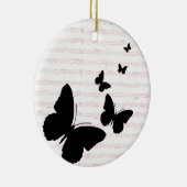 Vlinder en Roze Noten Keramisch Ornament (Rechts)