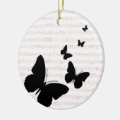 Vlinder en Roze Noten Keramisch Ornament (Links)
