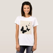 Vlinder en Roze Noten T-shirt (Voorkant volledig)