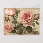  Vlinder en Roze Rozen Decoupage Briefkaart (Voorkant)