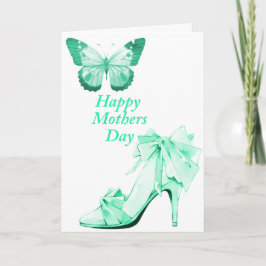 Vlinder en schoen in het groen kaart