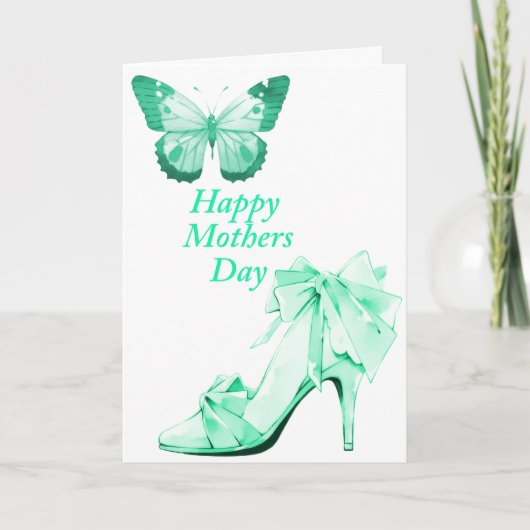 Vlinder en schoen in het groen kaart (Voorkant)
