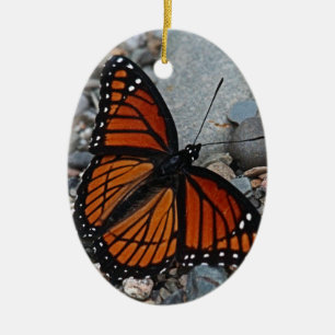 Vlinder en Stenen Keramisch Ornament