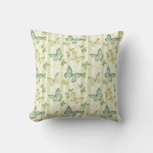 Vlinder en Strepen Groene Home Decor Kussen