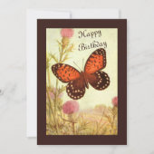 vlinder en Thistle Birthday Card Kaart (Voorkant)