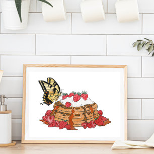 Vlinder en Waffels Sweet Keuken Decor Poster