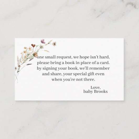 Vlinder- en wildbloemenboeken voor baby aanvraag informatiekaartje (Achterkant)