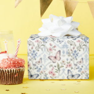 Vlinder en wilde bloem in chinoiserie stijl cadeaupapier