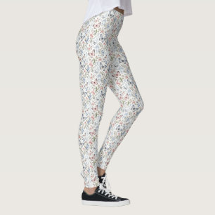 Vlinder en wilde bloem in chinoiserie stijl leggings